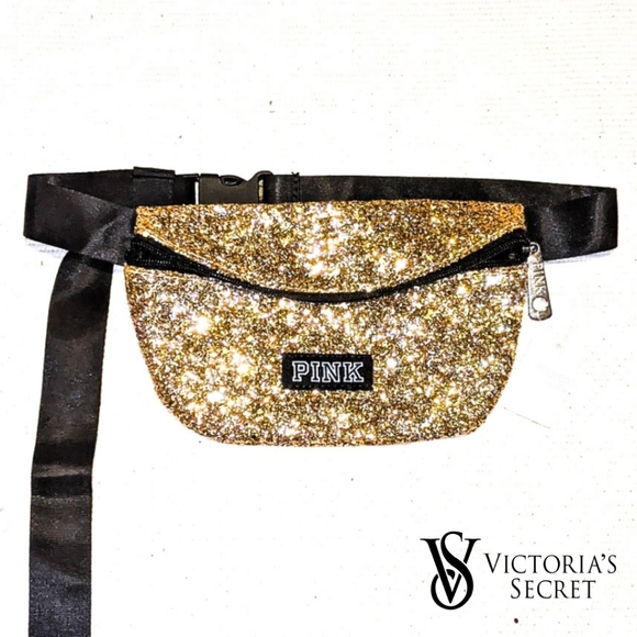 PINK Victoria's Secret Handbags - LAST One! ✨⏳✨VS PINK Fanny Pack in Gold Glitter✨